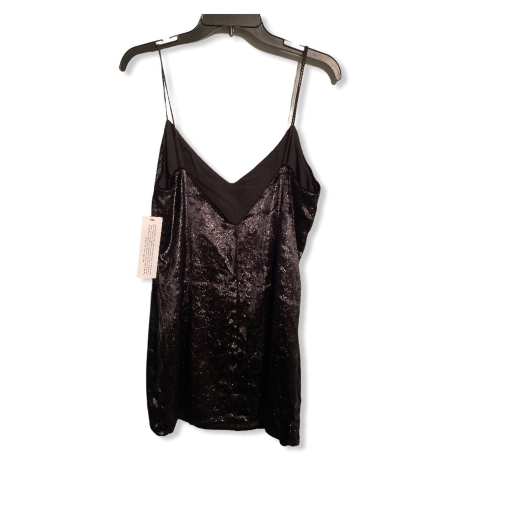 TOPSHOP Glitter Velvet Mini Slipdress Black - Picture 4 of 8